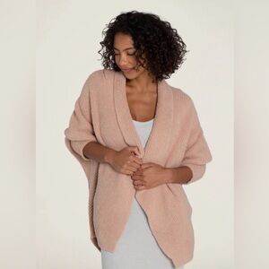 Barefoot Dreams Misty Rose Chevron Ribbed Cardigan